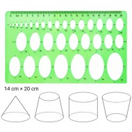 مسطرة ستانسل بيضاوي 14سم*20 سم